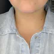 14K Solid White Gold Cable 16 Inch Chain with Extender